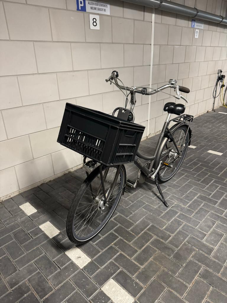 Cortina U4 Family fiets met 7 versnellingen en krat, Gebruikt, Versnellingen, 56 cm of meer, Trommelrem
