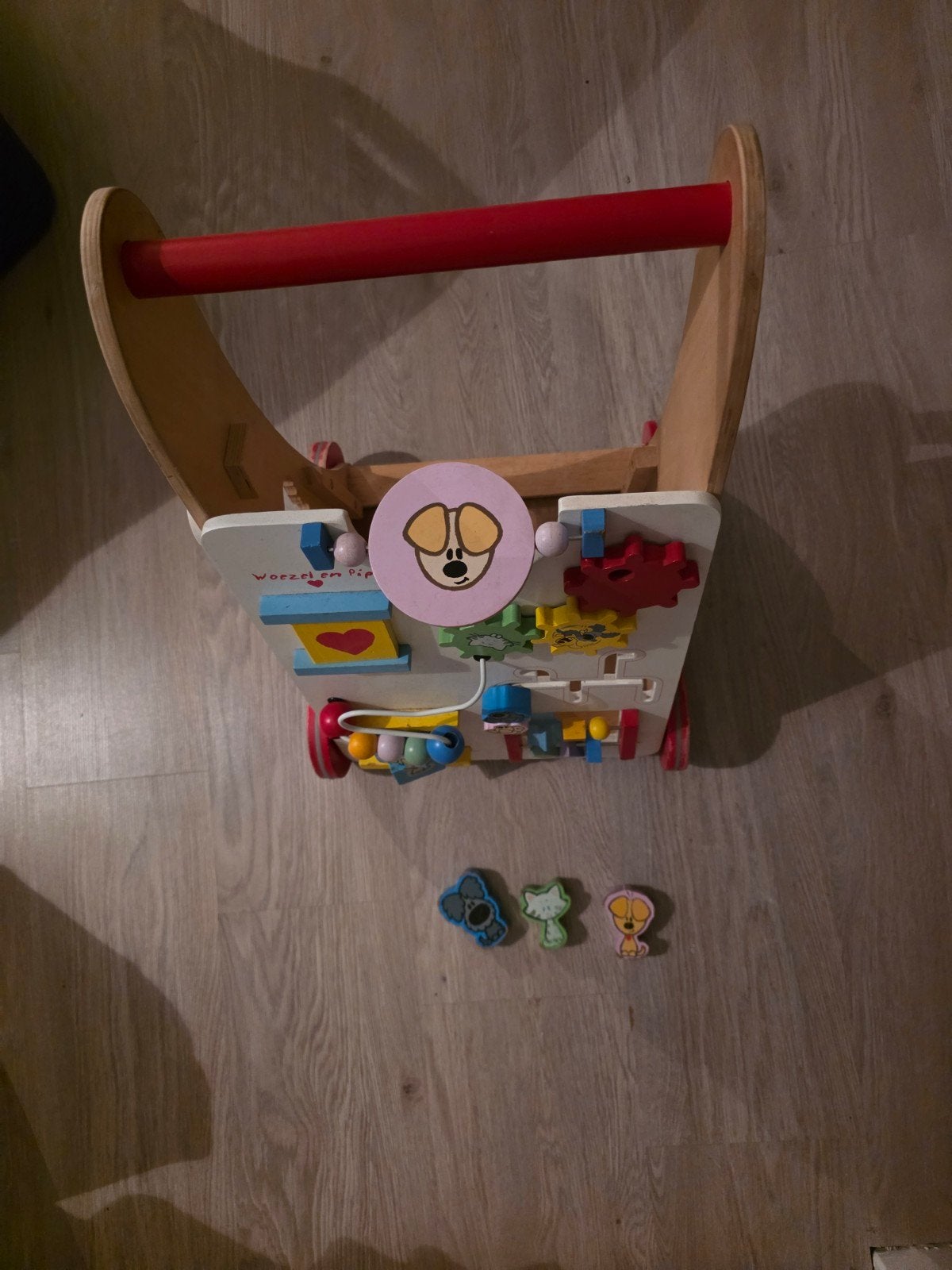 Woezel en Pip Houten Loopwagen, Ophalen, Gebruikt, Overige typen, Met wieltjes