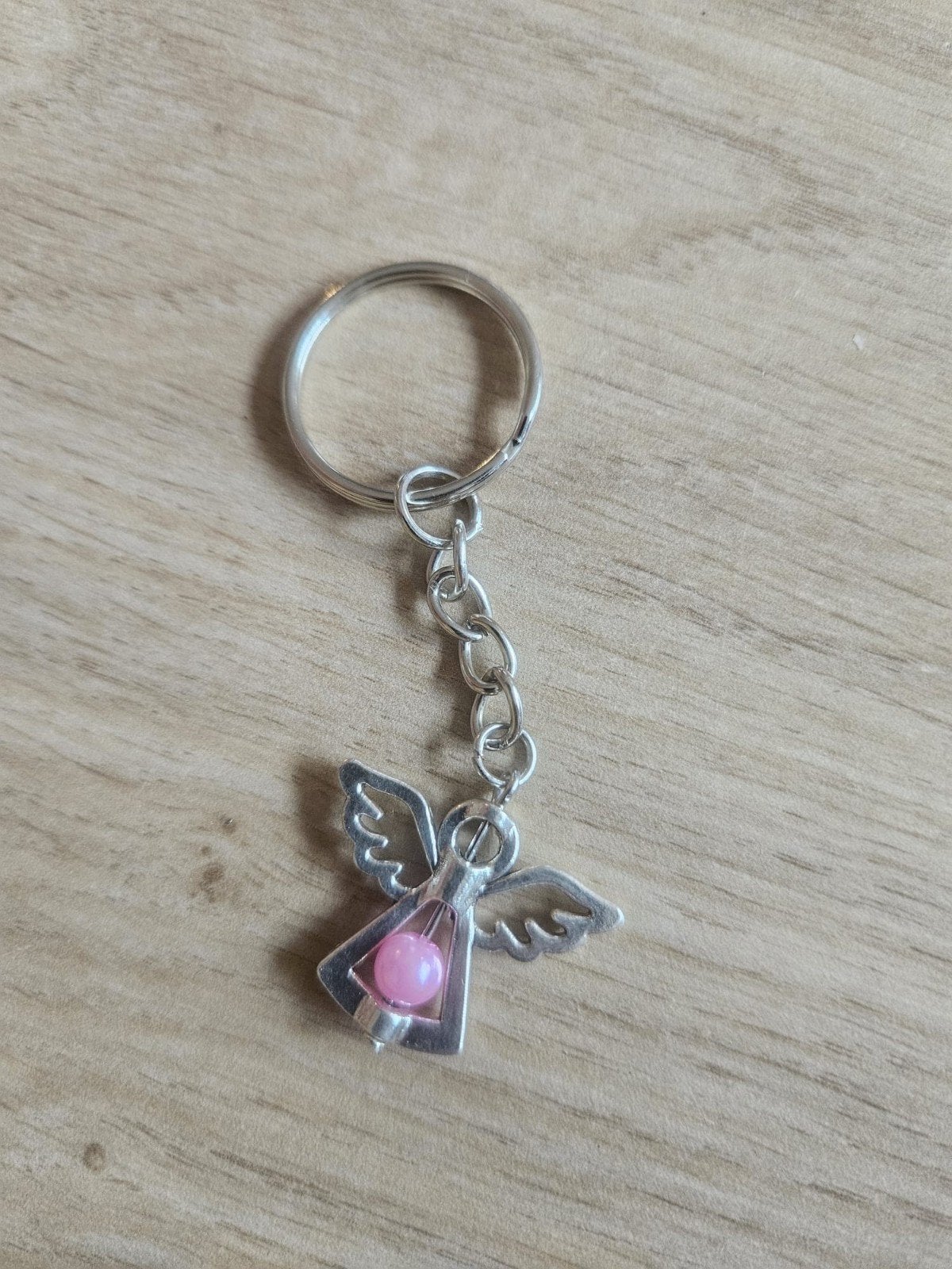 Sleutelhanger Engel met roze kraal, Verzamelen, Ophalen of Verzenden, Gebruikt, Overige typen