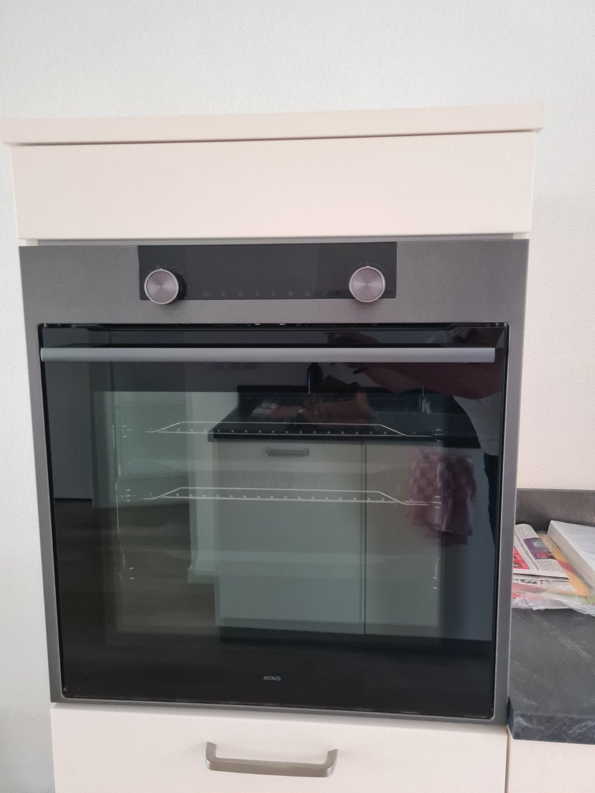 ATAG OX66121D inbouwoven 60 cm Black Steel – zeer netjes, Witgoed en Apparatuur, Ovens, Ophalen, Hete lucht, 55 tot 60 cm, 45 tot 60 cm