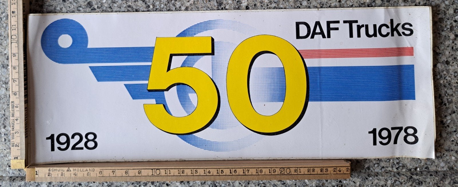 Grote vintage sticker DAF TRUCKS 50 jaar 1928-1978, Ophalen of Verzenden, Zo goed als nieuw, Merk