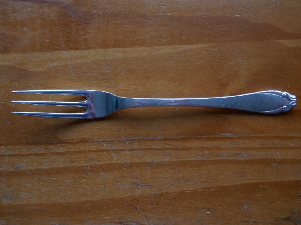 Zilveren 3tands dessertvork moustache Ellens Hooijkaas 1927, Verzenden, Zilver