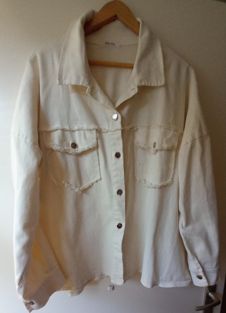 off white denim shacket (shirt-jacket)  maat 4XL    Paprika, Overige kleuren, Nieuw, Ophalen of Verzenden, Paprika