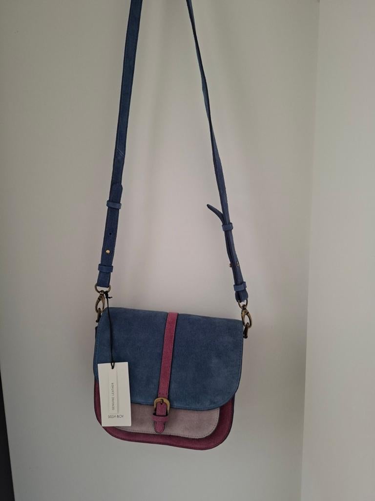 Sissy-Boy Faja Colorblock Suède Schoudertasje - Nieuw, Ophalen, Nieuw, Blauw, Schoudertasje