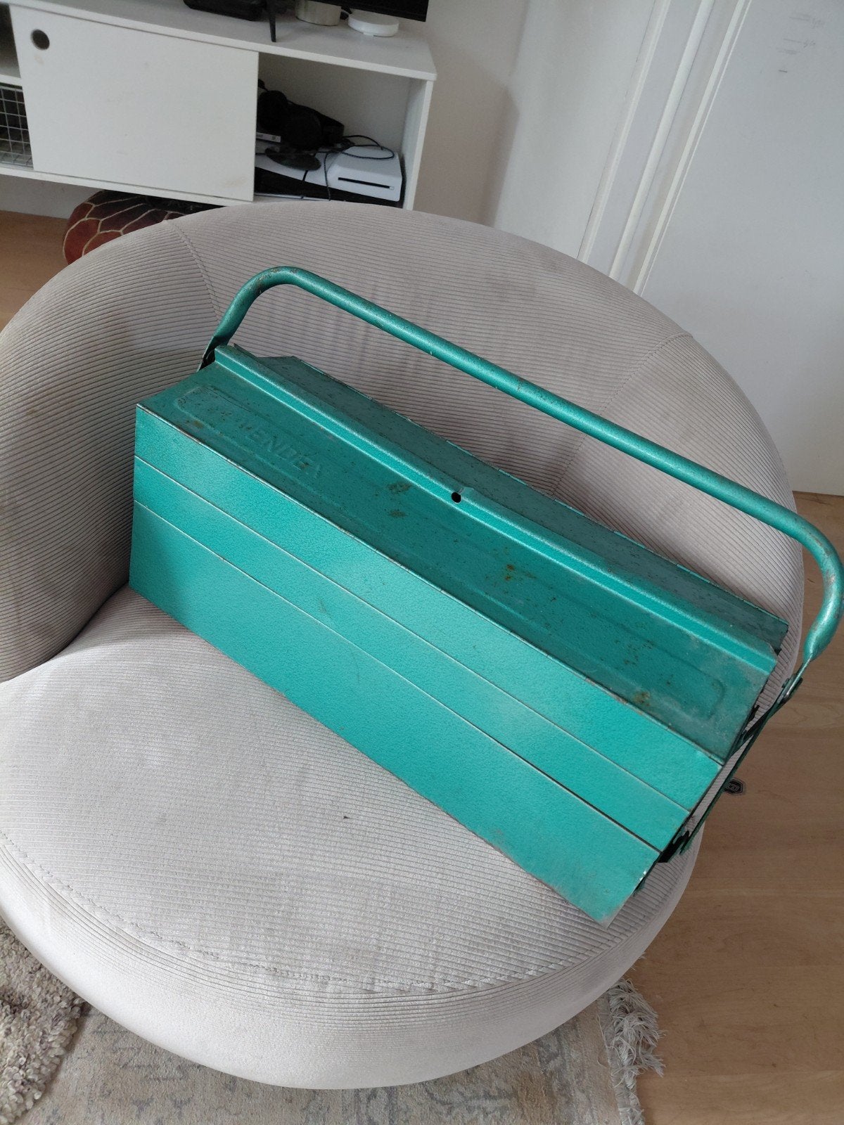 Vintage Vendex Gereedschapskist - Turquoise Metaal, Ophalen, Gebruikt, Gereedschapsopslag, Overige merken
