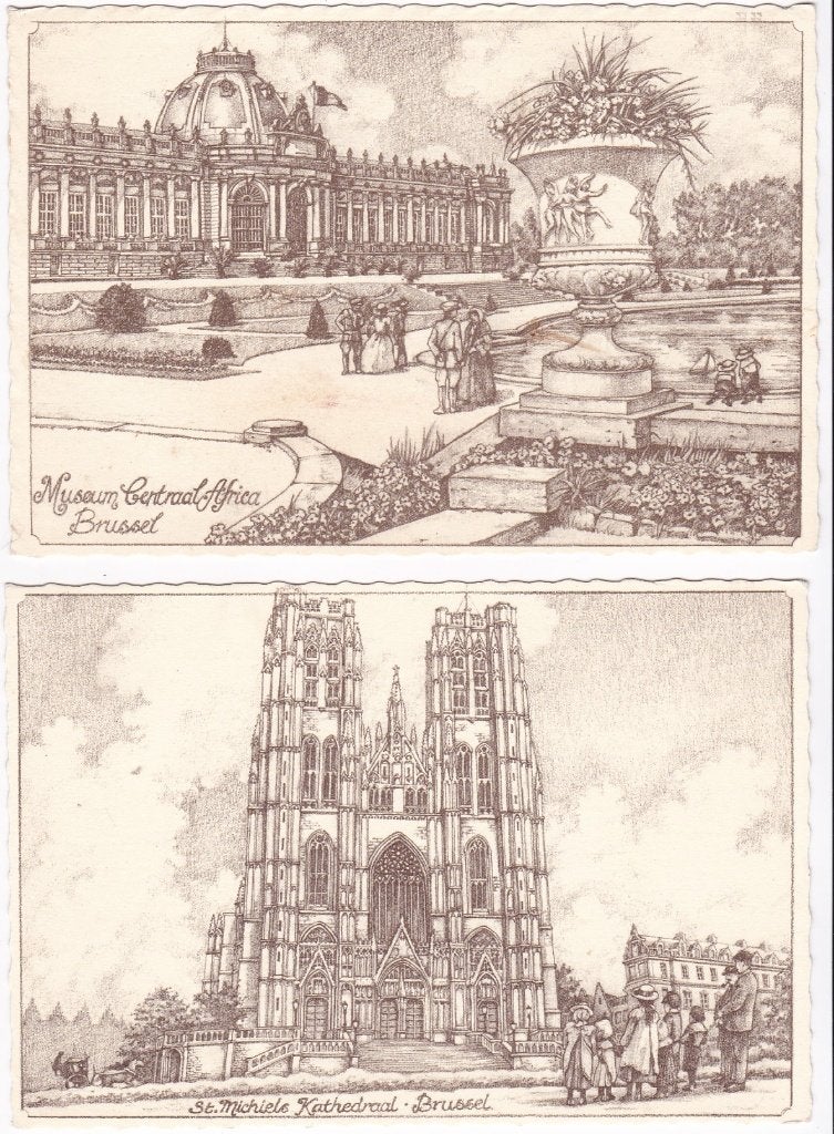 2x kunstkaart Brussel uitgave cote d'Ore. voor € 1,00, Ophalen, 1960 tot 1980, Ongelopen, Brussel (Gewest)