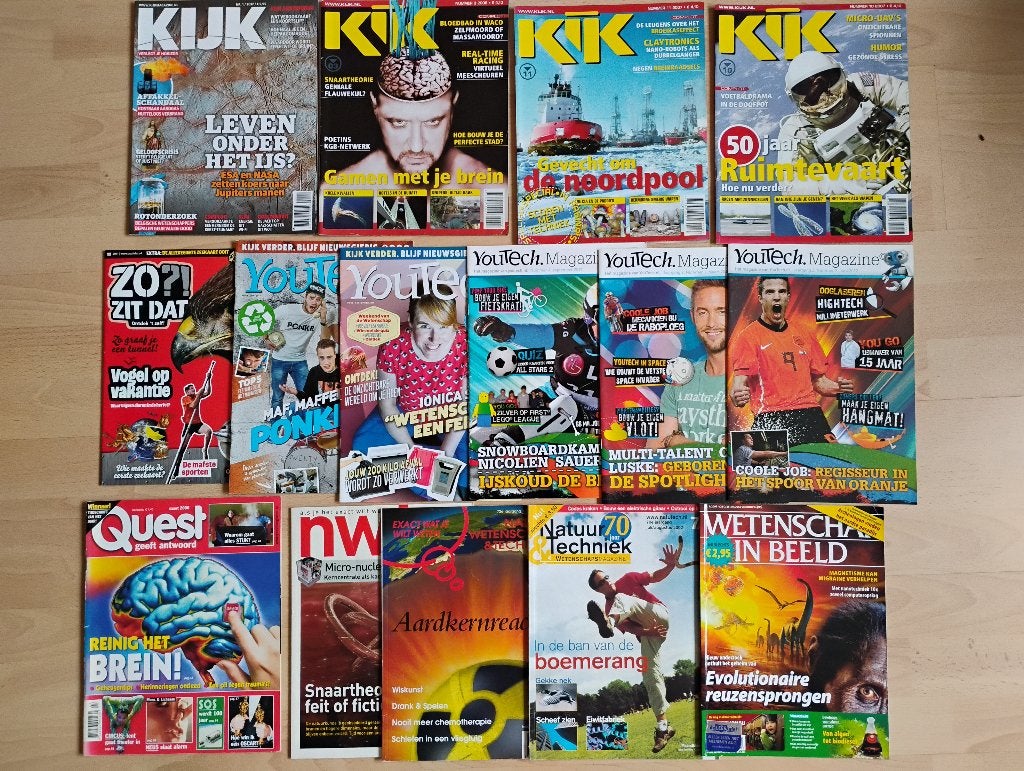 5 tijdschriften NWT Wetenschap in beeld Quest € 1,50 p. stuk, Boeken, Tijdschriften en Kranten, Ophalen of Verzenden, Zo goed als nieuw