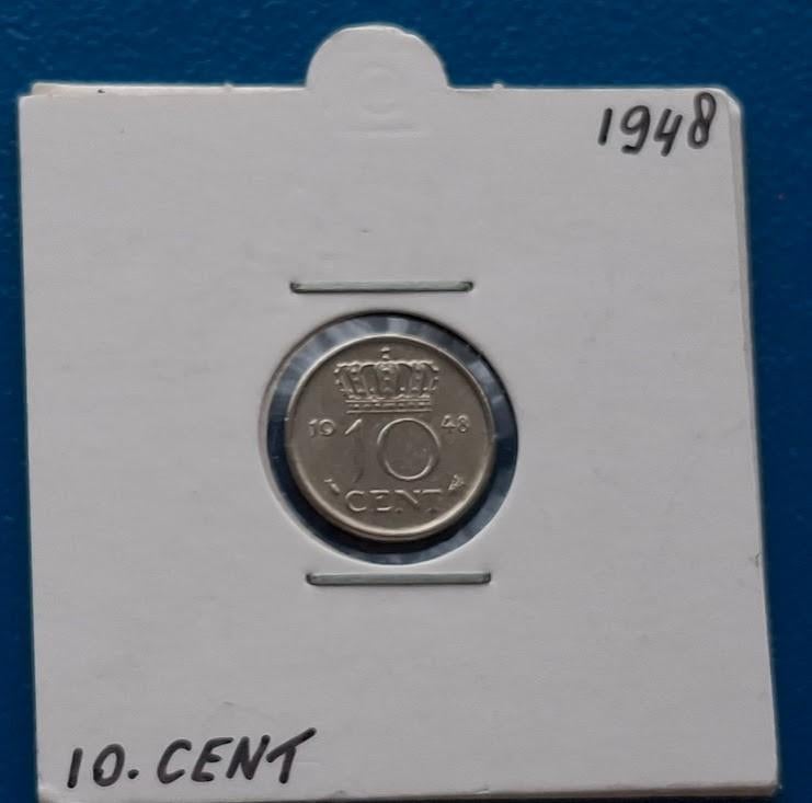 Nederland 10 cent 1948 - Wilhelmina UNC, Verzenden, Koningin Wilhelmina, 10 cent