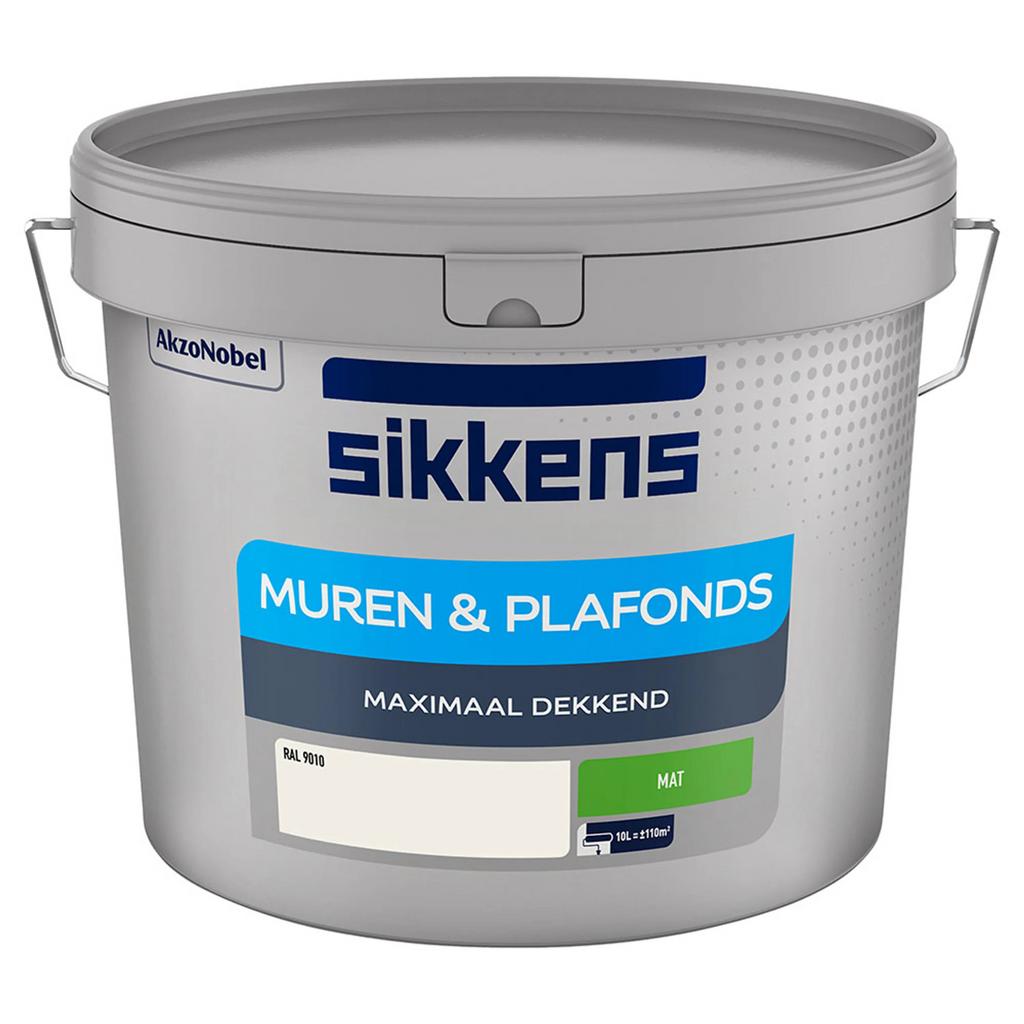 Sikkens RAL9010 - 10L Nieuw & Ongeopend (3 beschikbaar), Ophalen, Wit, Nieuw, Verf