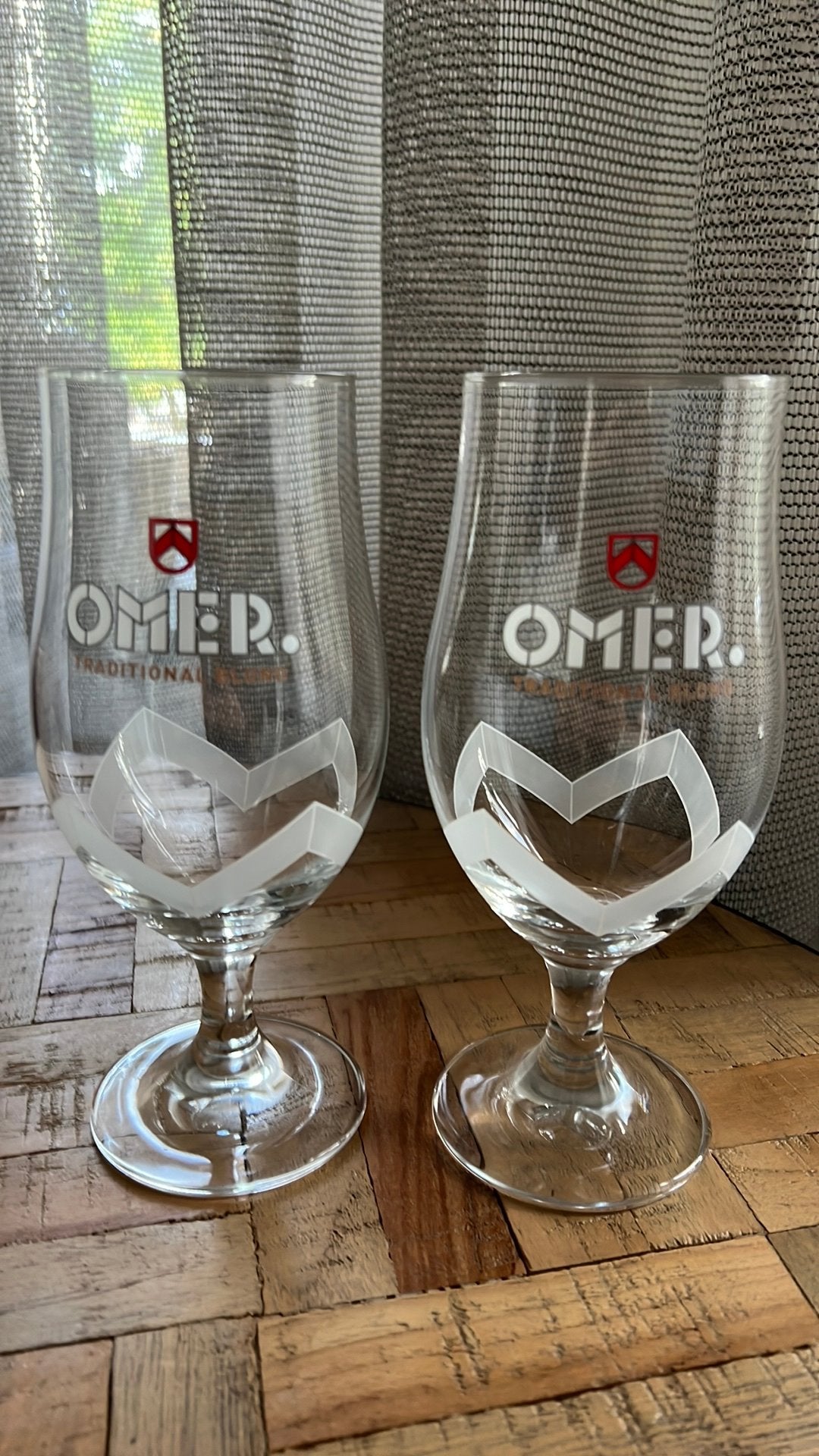 Omer blond bierglas, Verzenden, Zo goed als nieuw, Glas of Glazen, Overige merken