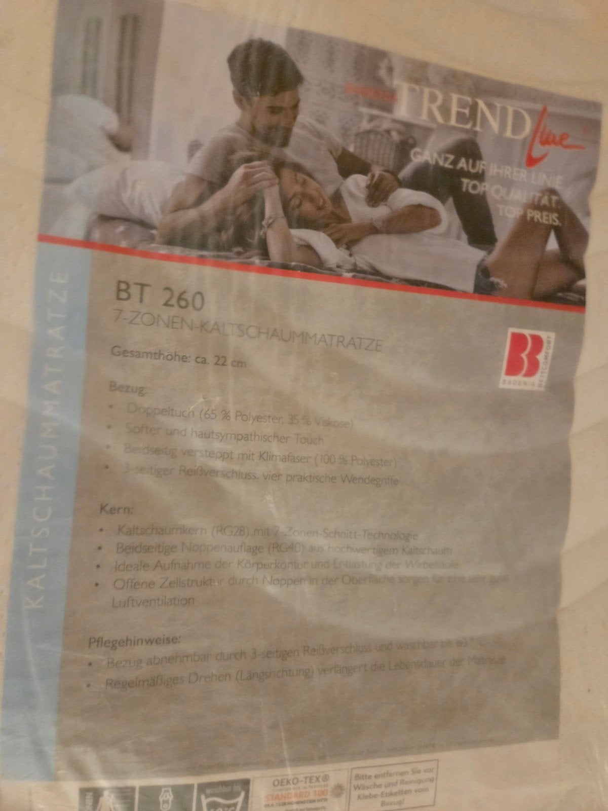 7-zone matras BT 260 - 90x200 cm, Ophalen, 90 cm, Eenpersoons, Zo goed als nieuw