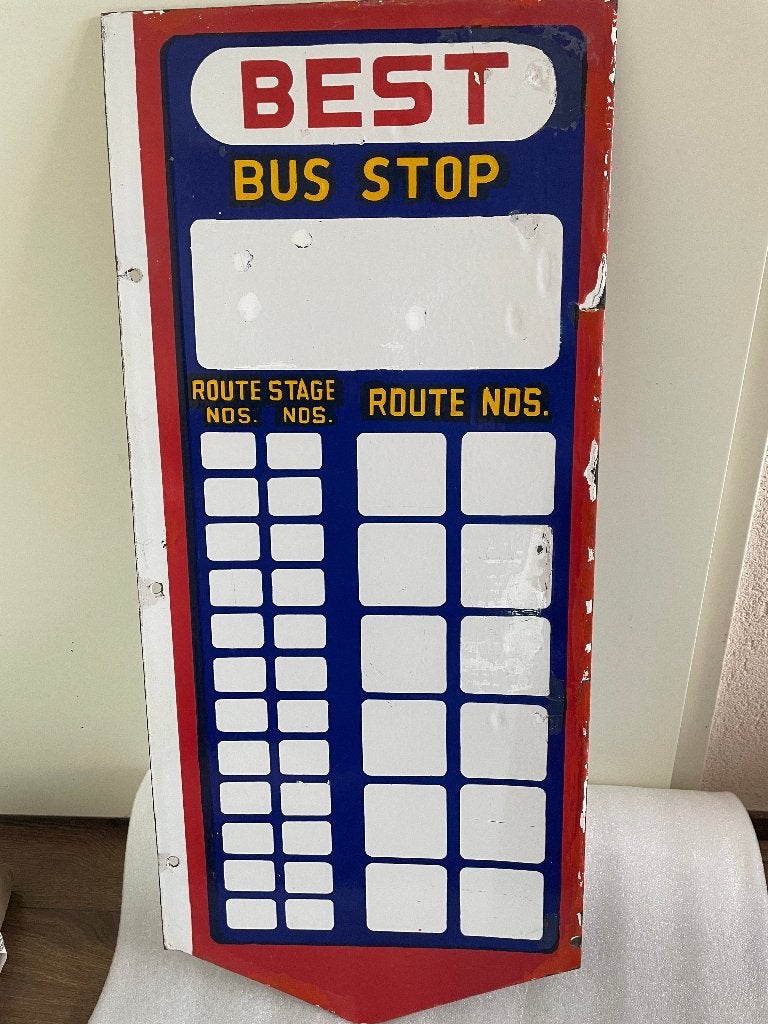 Zeldzaam vintage dubbelzijdig email busbord India, Antiek en Kunst, Ophalen