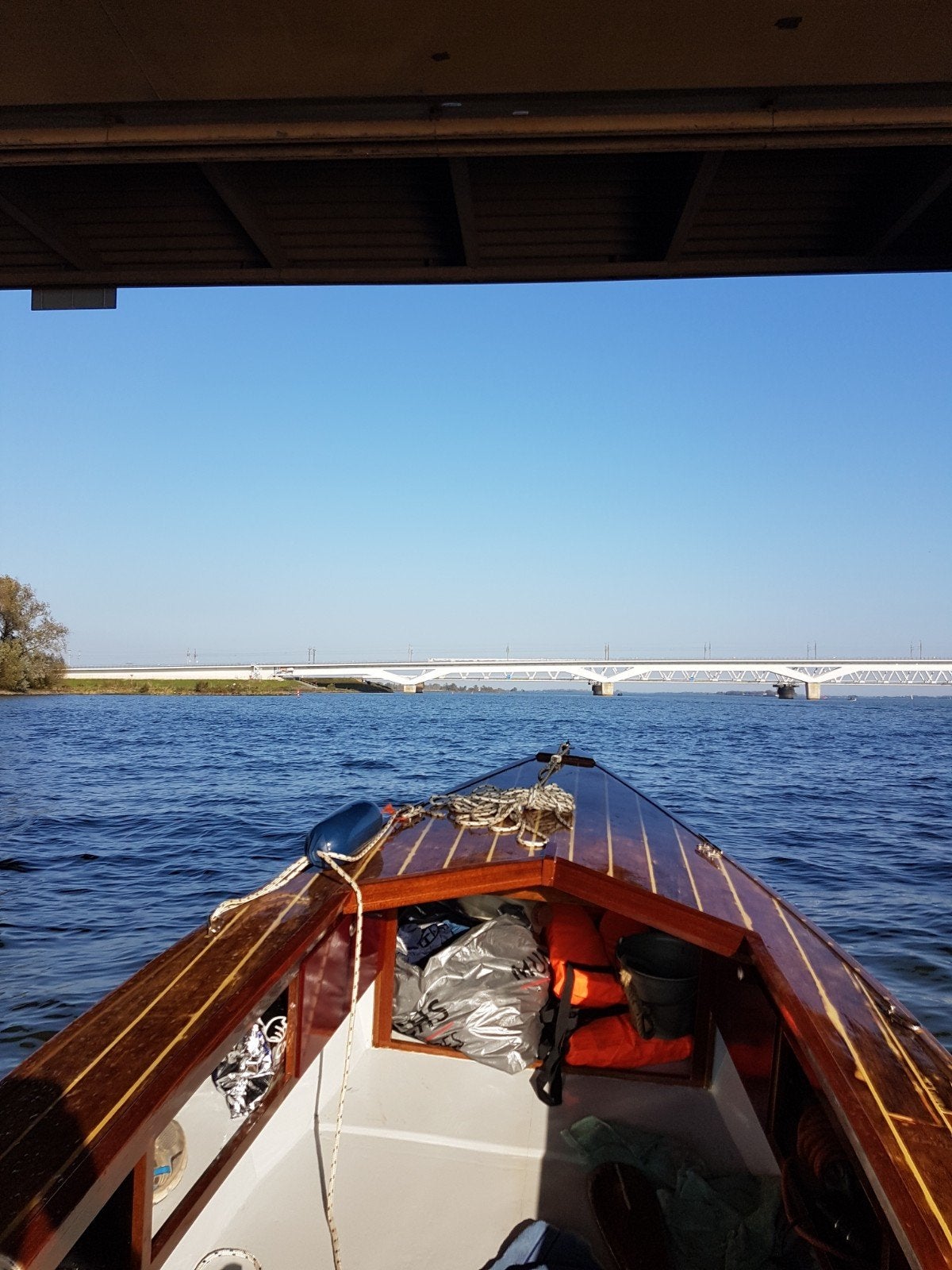 Houten boot met buitenboordmotor en trailer, Hobby en Vrije tijd, Overige Hobby en Vrije tijd, Ophalen, Gebruikt