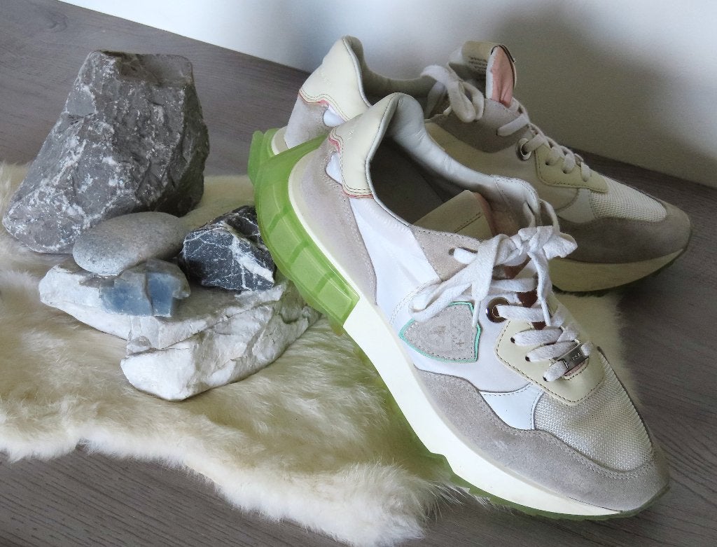 PHILIPPE MODEL Chunky Dad Wit Groen Grijze Suede Sneakers 39, Wit, Ophalen of Verzenden, Philippe Model, Sneakers of Gympen
