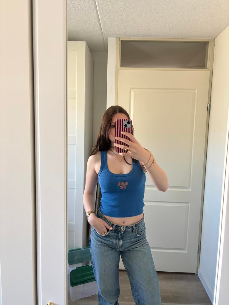 Hemdje Urban Outfitters, Zo goed als nieuw, Verzenden, Blauw, Maat 36 (S)