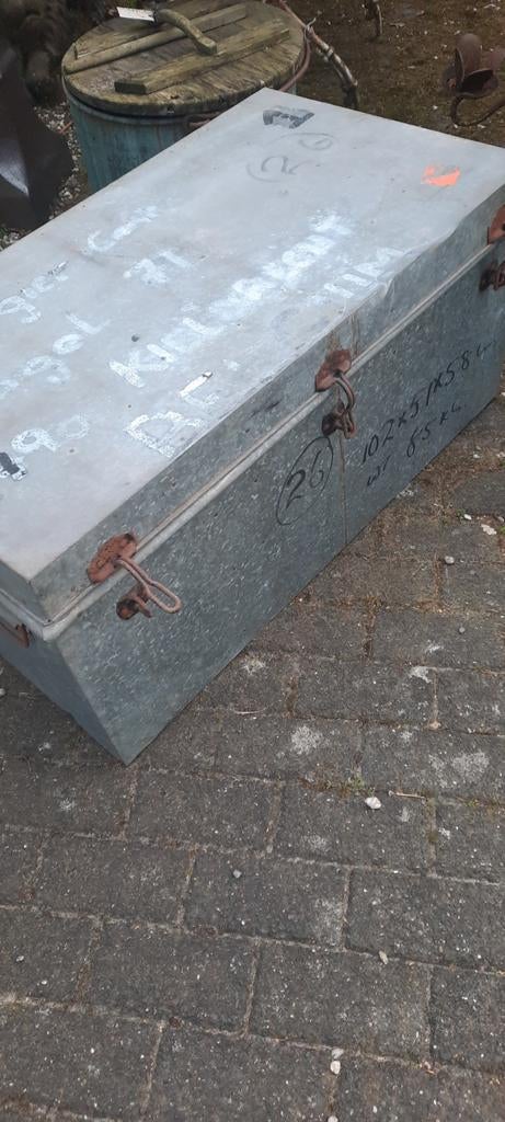 Grote metalen kist - Opslag of decoratie, Ophalen, Gebruikt, 100 tot 150 cm, 75 tot 100 cm