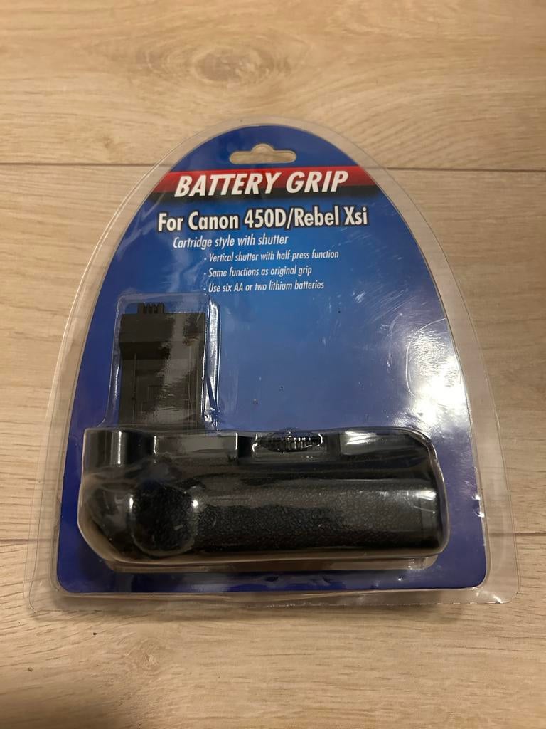 Battery Grip voor Canon 450D/Rebel XSi - Werkt op AA batteri, Ophalen of Verzenden, Nieuw