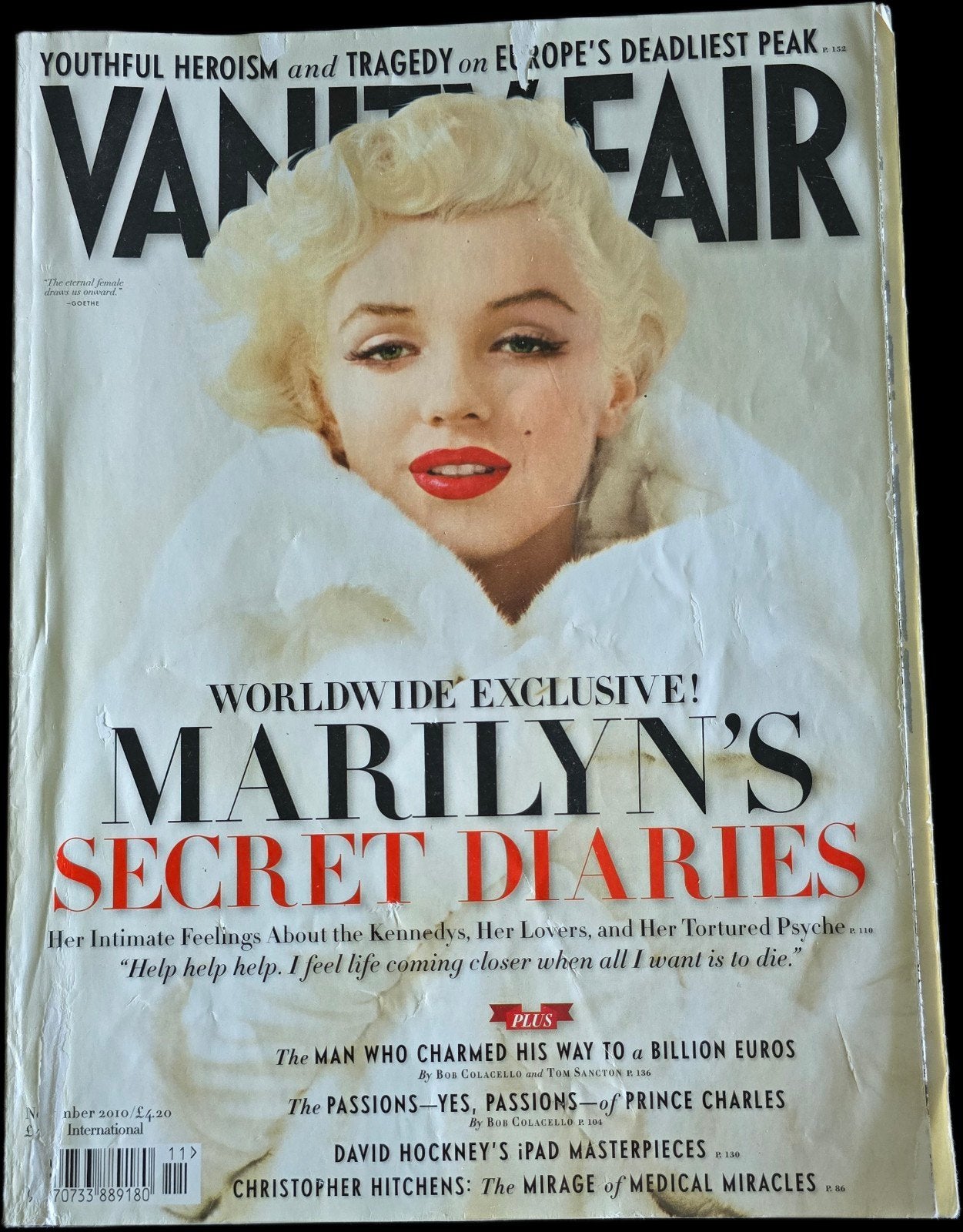 Vanity Fair, November 2010: Marilyn Monroe, Ophalen of Verzenden, Gelezen