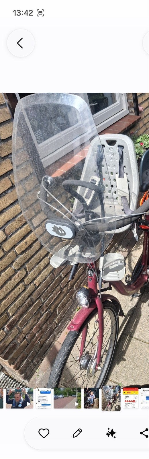 Yepp kinderzitje voor met windscherm, Fietsen en Brommers, Ophalen of Verzenden