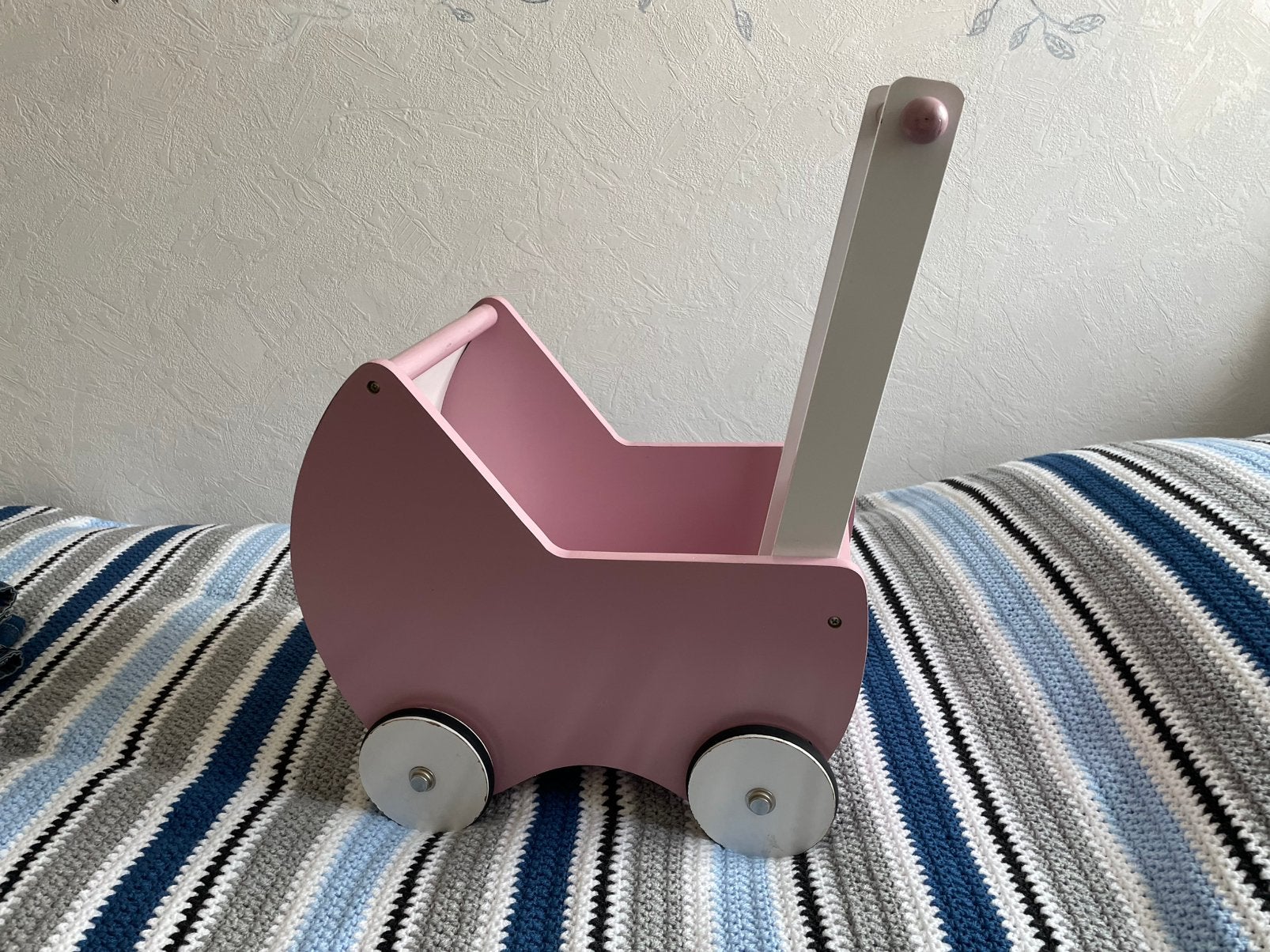 Houten poppenwagen, Ophalen, Gebruikt, Babypop