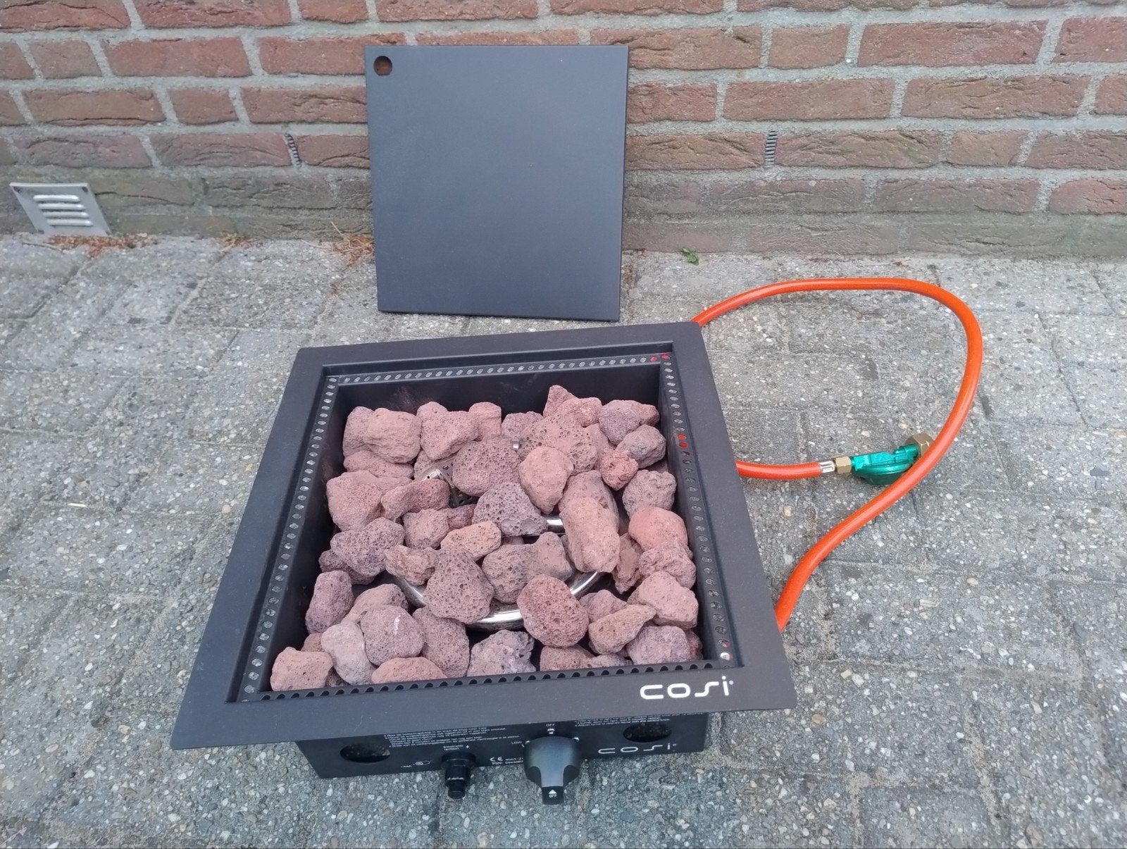 Cosiburner Inbouw tafelbrander 40x40 cm - Zo goed als nieuw, Ophalen, Zo goed als nieuw