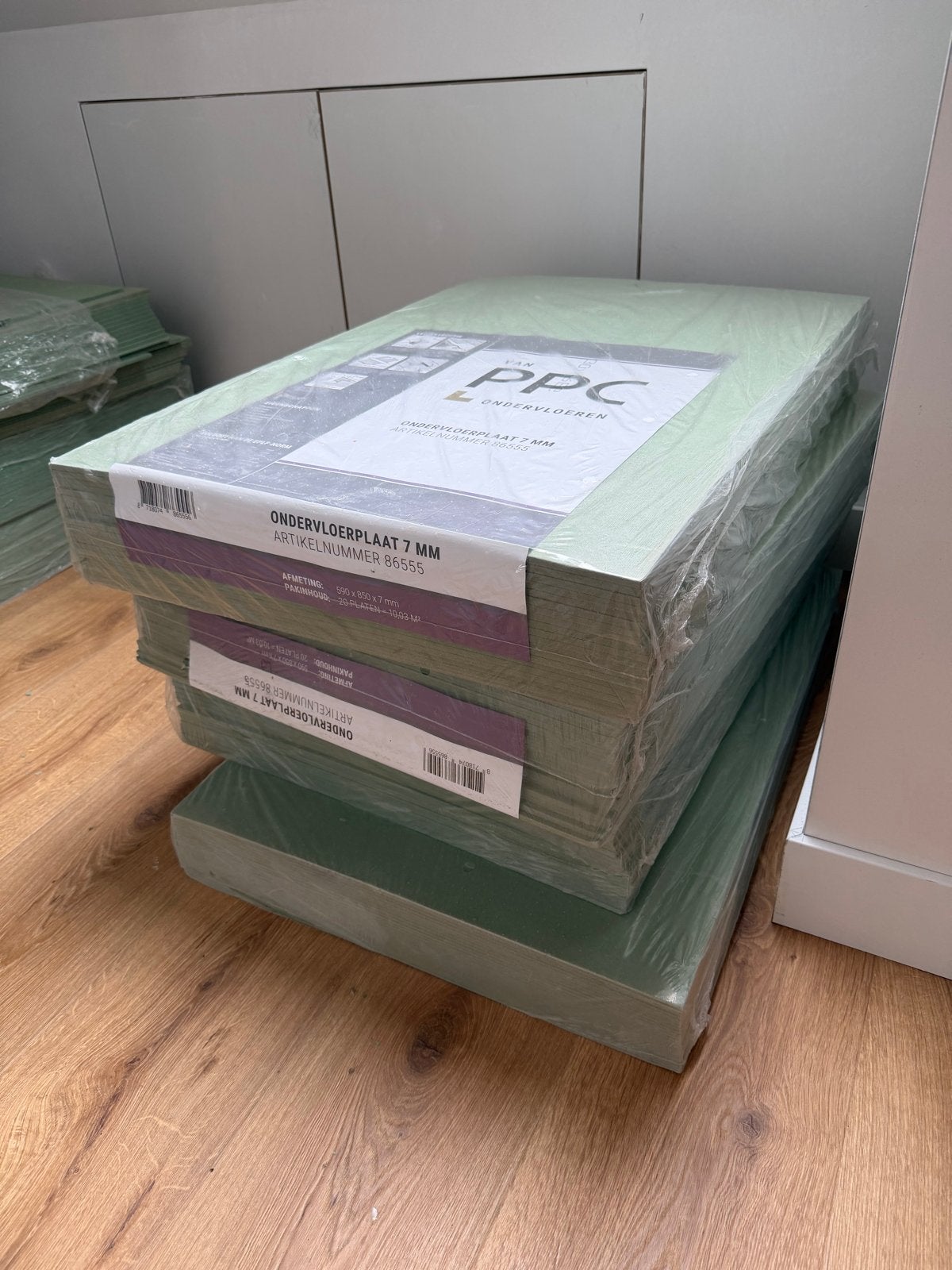 Groene ondervloer platen 7mm en 4mm - Isoboard, Ophalen, Nieuw, 50 tot 75 m², Groen