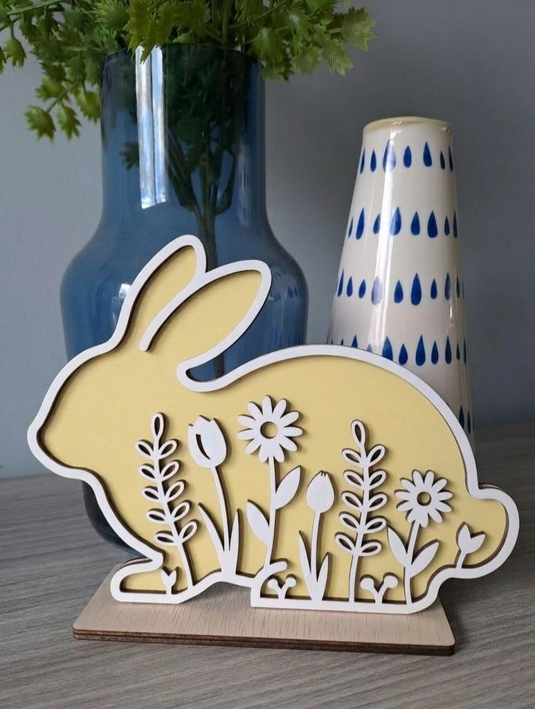 Zelfgemaakte houten bloemen hazen - diverse kleuren, Ophalen of Verzenden