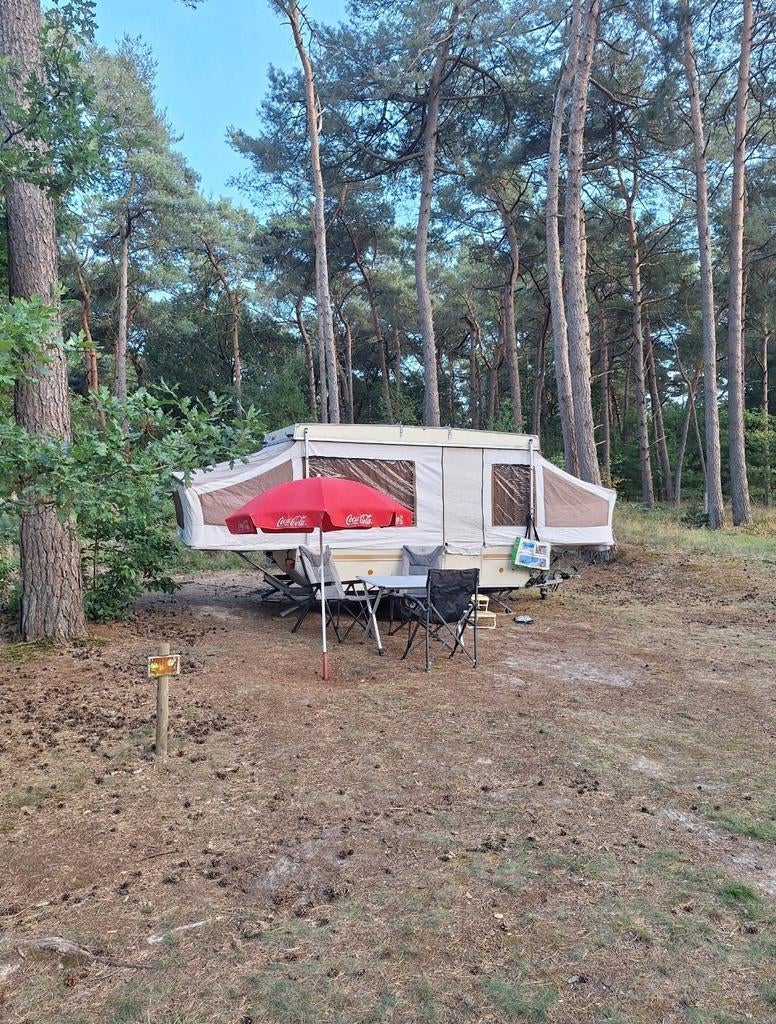 Unieke Retro Pop-up Caravan / camper uit 1975 - 6 Personen, Caravans en Kamperen, Ophalen, Gebruikt, Tot en met 6