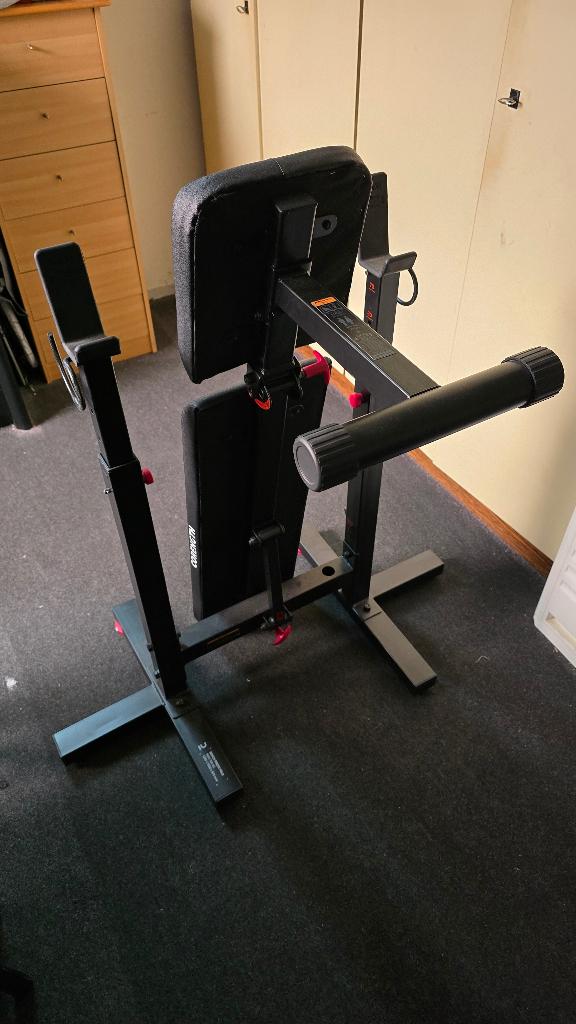 Decathlon Halterbank (Inklapbaar)+Halterstang & Gewichtenset, Ophalen, Zo goed als nieuw, Rug, Halterset