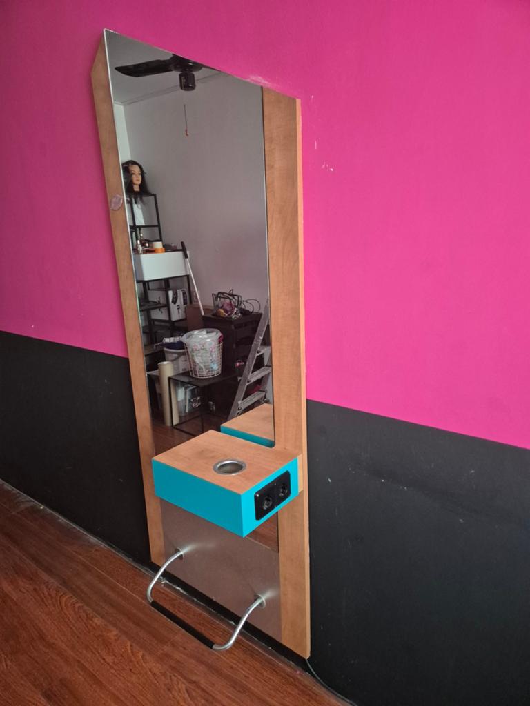 Vrijhangende Kappersspiegel, Ophalen, Minder dan 50 cm, Gebruikt, 150 tot 200 cm