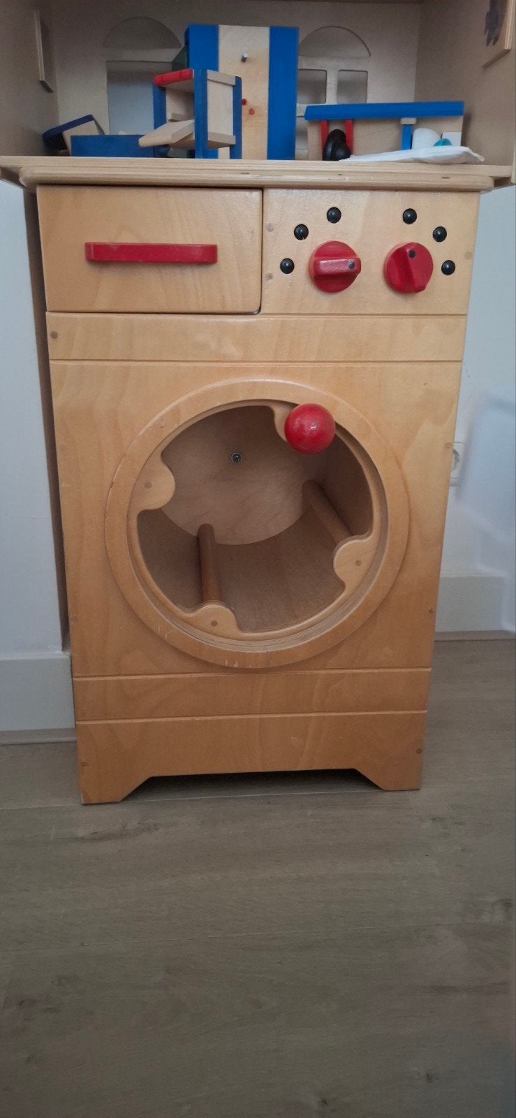Houten speel wasmachine voor kinderen, Ophalen, Gebruikt, Knutselen