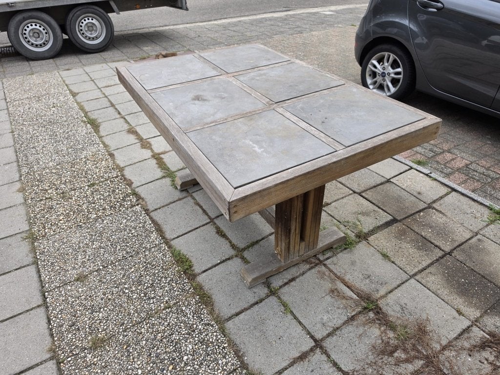 robuuste houten tuintafel, Ophalen, Gebruikt, Rechthoekig, Hout