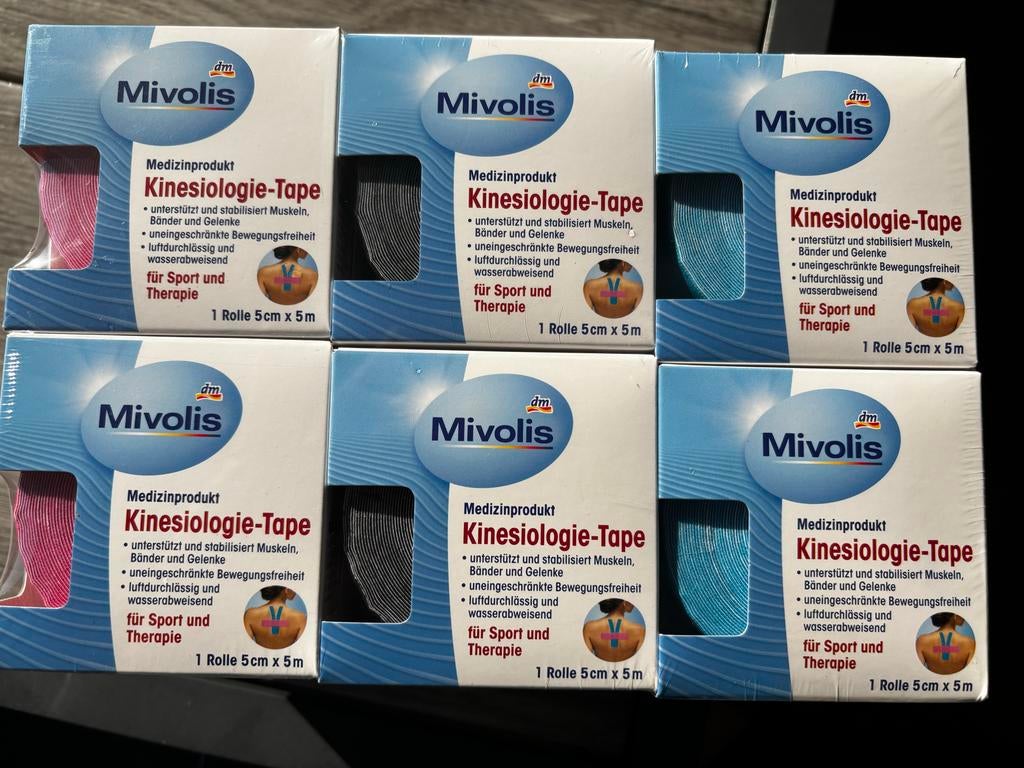 Mivolis Kinesiologie Tape - 24 rollen (5cm x 5m), Ophalen of Verzenden, Nieuw