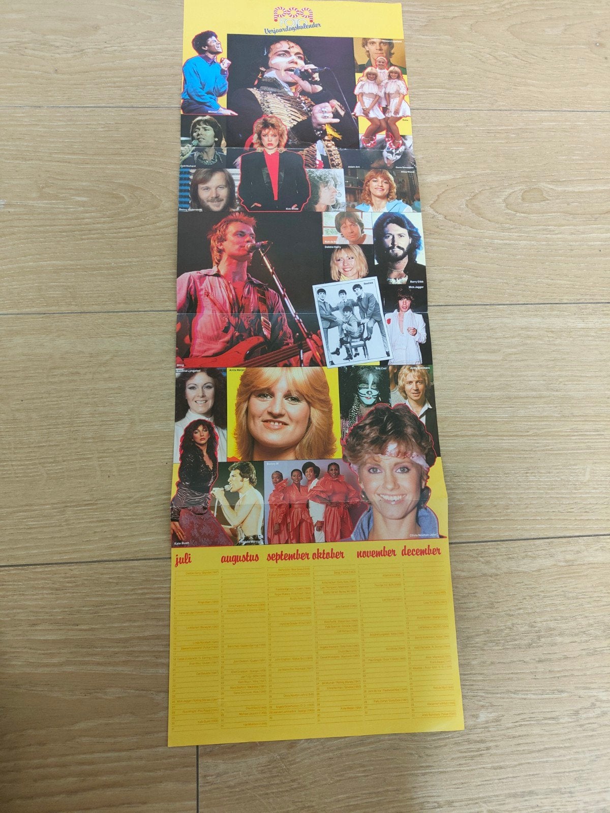 Popfoto verjaardagskalender Poster, Ophalen of Verzenden, 1980 tot heden, Nederland, Tijdschrift