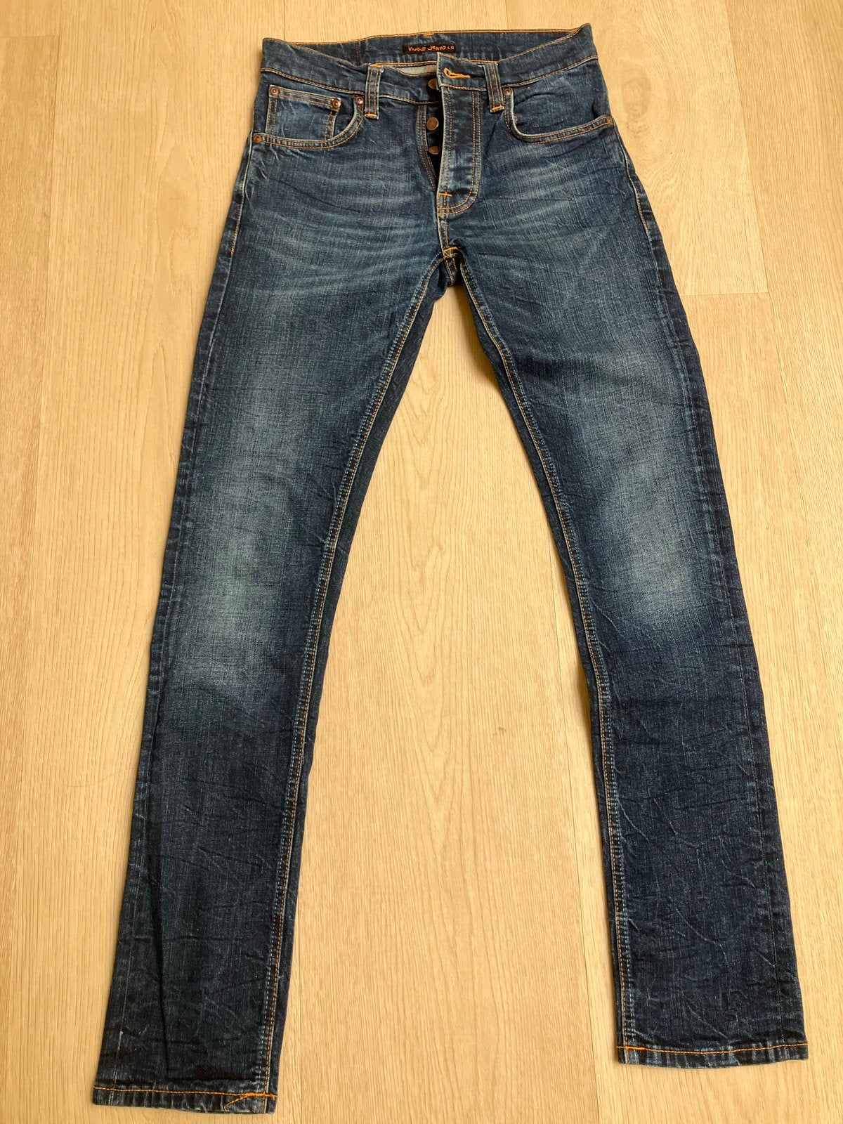 Nudie Jeans Grim Tim Authentic Deep W29 L32, Verzenden, Zo goed als nieuw, Blauw, W32 (confectie 46) of kleiner