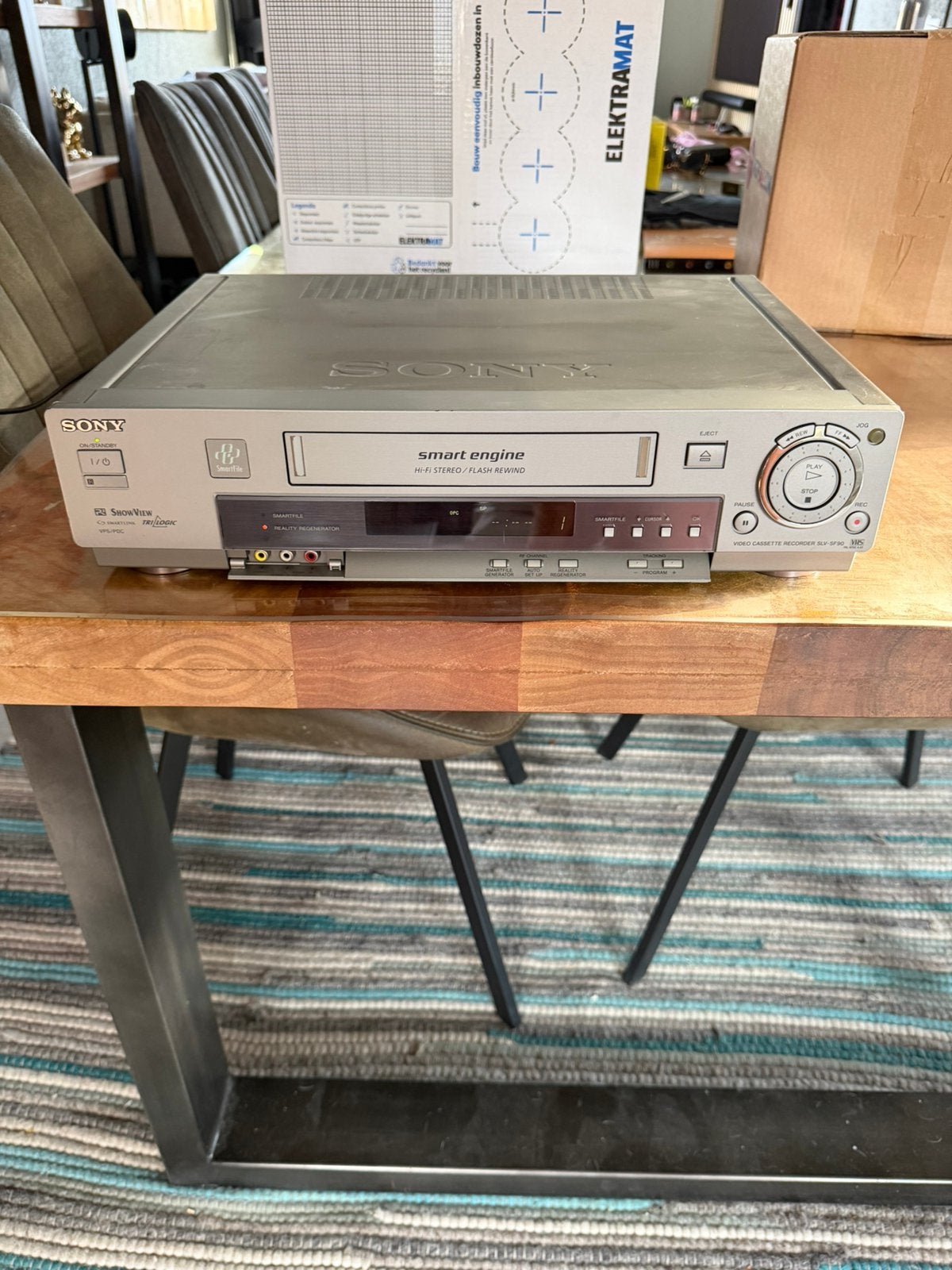 Sony vhs videorecorder SLV-SF90 zilver, Ophalen of Verzenden, Zo goed als nieuw