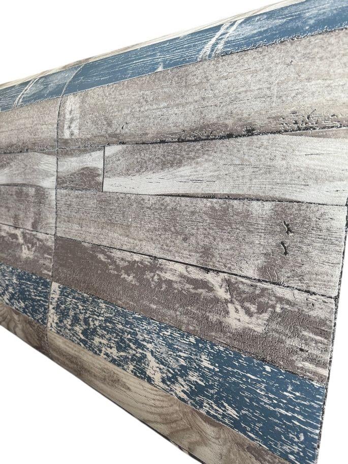 A.S. Creation Houtlook Behang Blauw Grijs, Ophalen of Verzenden, Minder dan 10 m², Grijs
