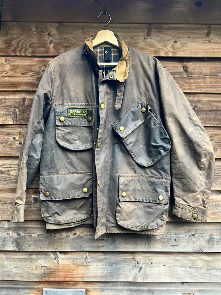 Vintage Barbour international motorcycle wax jas, Ophalen of Verzenden, Tweedehands, Heren, Jas | textiel