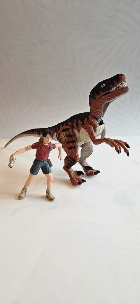 Jurassic Park 3 - Velociraptor & Eric Kirby Figuren, Ophalen of Verzenden, Gebruikt