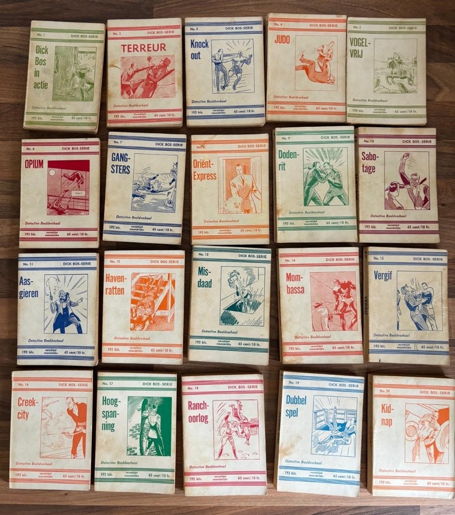71 Dick Bos stripboekjes, Gelezen, Alfred Mazure, Complete serie of reeks, Ophalen of Verzenden