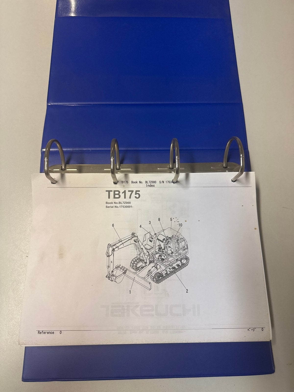 Takeuchi TB175 Onderdelenboek - Graafmachine Handleiding, Ophalen of Verzenden, Gelezen, Werktuigbouwkunde