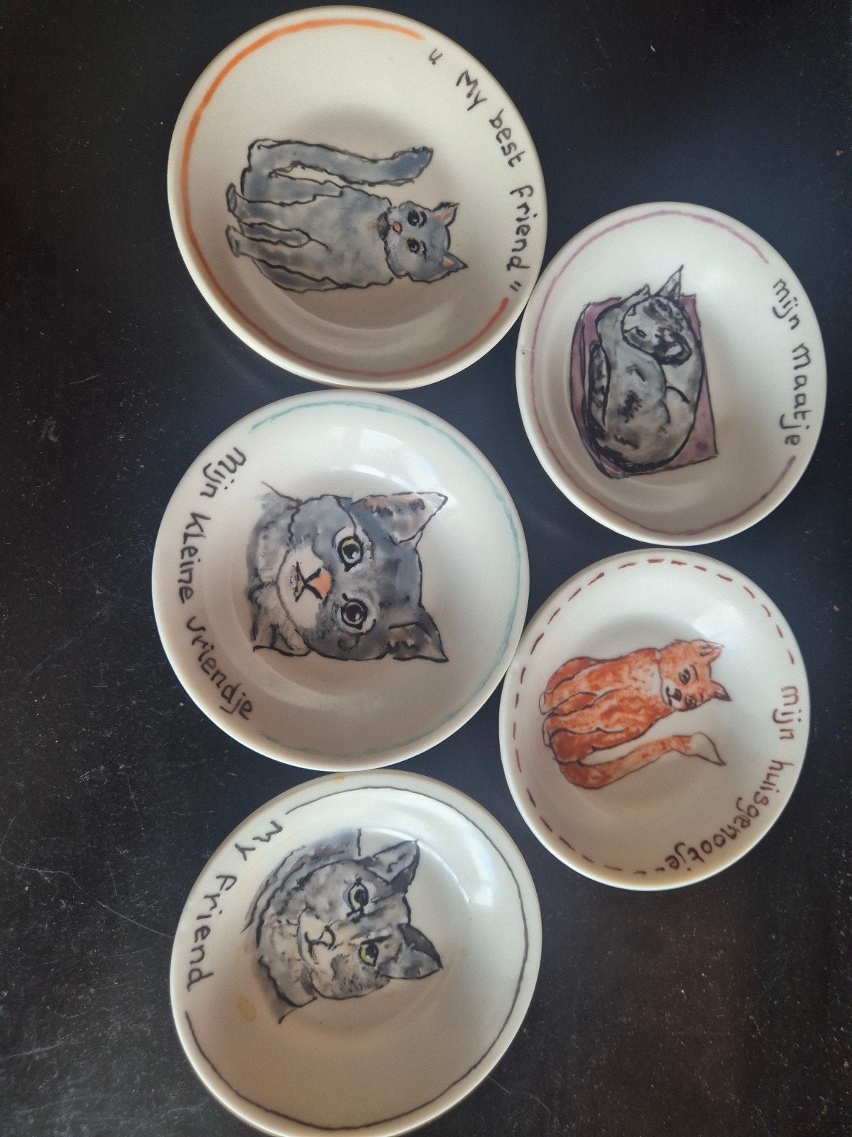 katten petit four schaaltjes, Ophalen of Verzenden, Porselein, Overige stijlen, Schaal of Schalen