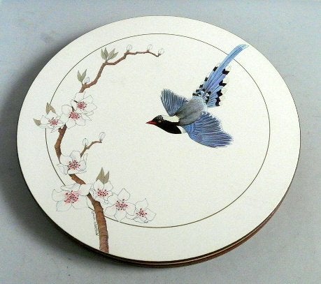 Onderzetters met tak en vogel - 4 stuks zelfde afbeelding, Kurk, Placemat, Stapelbaar, Ophalen of Verzenden