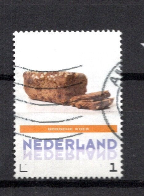 gestempelde zegel Persoonlijke: uit vel van 3. bossche koek, Ophalen of Verzenden, Na 1940, Gestempeld