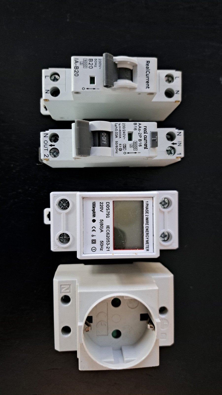 B20, B16+aarlek, Kwh meter en Wcd., Ophalen of Verzenden, Gebruikt, Overige merken, Installatieautomaat