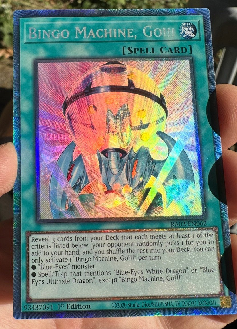 Yu-Gi-Oh! Bingo Machine Go RA02 1st Ed Collectors Rare !, Ophalen of Verzenden, Zo goed als nieuw, Losse kaart, Foil
