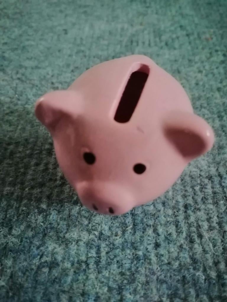 Mini spaarpotje varken, Verzamelen, Spaarpotten, Ophalen of Verzenden, Steen, Aardewerk of Keramiek, Dier