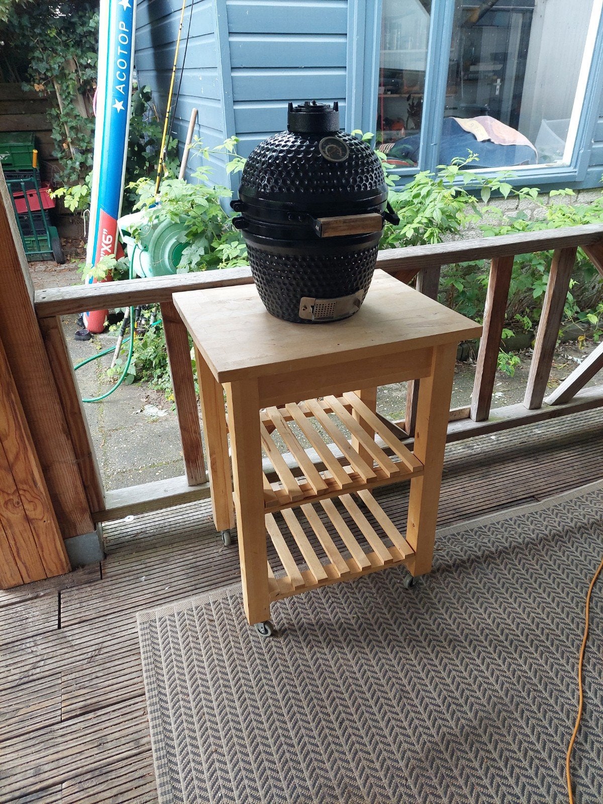 Kamado BBQ met rijdende keukentrolley, Ophalen of Verzenden