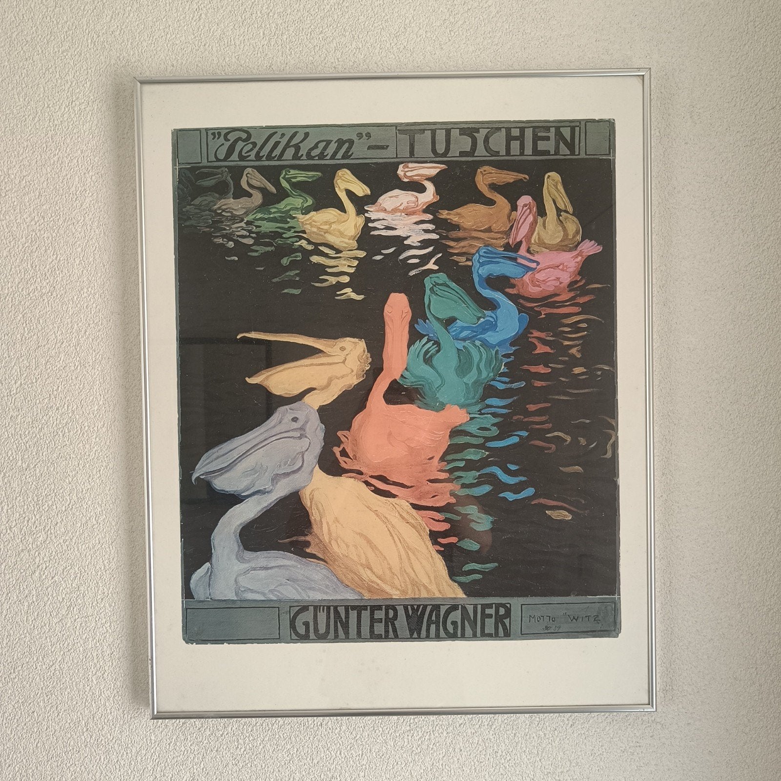 Vintage Pelikan Tuschen Poster - Gunter Wagner, Ophalen