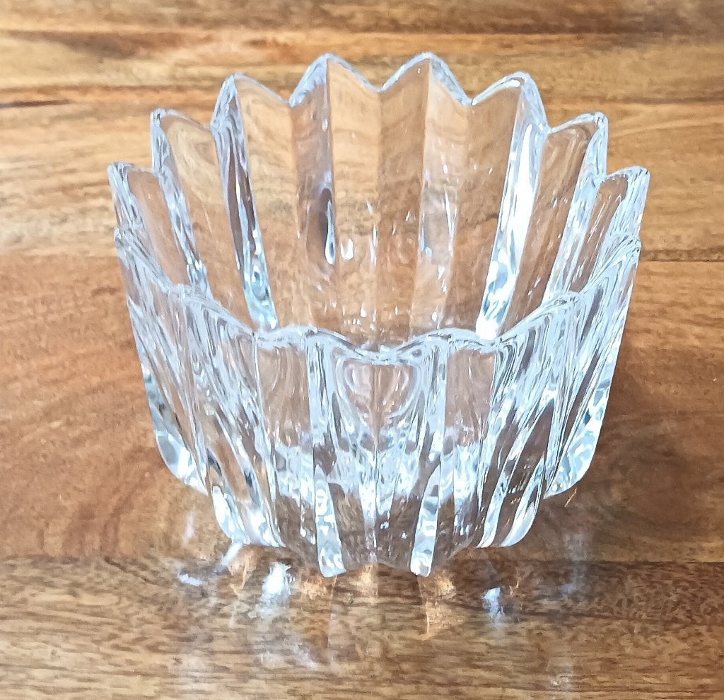 Kristal schaal, Orrefors, Ophalen, Rond, Handgemaakt, Glas